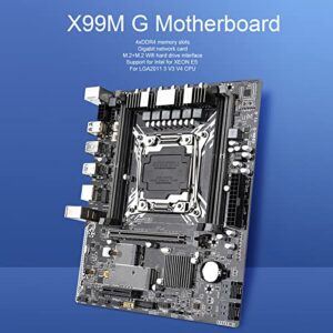 X99M G Desktop Motherboard, 4 DDR4 128GB LGA 2011 3 Computer Mainboard for Intel for XEON E5, M.2 WiFi Port M ATX Gaming Motherboards, 4 SATA3.0, 6 USB2.0, 4 USB3.0, M.2 NVME Port