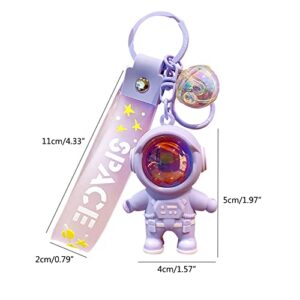 KHIOPNT Cute Astronaut Keychains Space Key Chain with Sunset Light, Cool Outspace Keychains Pendant Car Keychains Wallet Gift