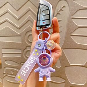 KHIOPNT Cute Astronaut Keychains Space Key Chain with Sunset Light, Cool Outspace Keychains Pendant Car Keychains Wallet Gift