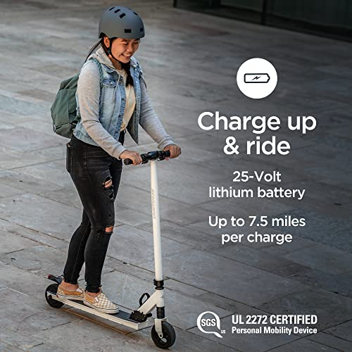 Schwinn Tone 3 Mens and Womens Electric Scooter, Fits Youth/Adult Riders Ages 13+, Max Rider Weight 175lbs, Max Speed of 15MPH, Lightweight, Folding, Locking Aluminum Frame, White