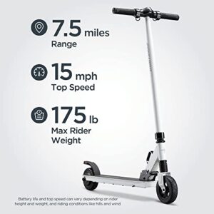 Schwinn Tone 3 Mens and Womens Electric Scooter, Fits Youth/Adult Riders Ages 13+, Max Rider Weight 175lbs, Max Speed of 15MPH, Lightweight, Folding, Locking Aluminum Frame, White