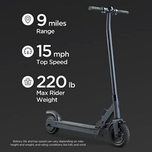 Schwinn Tone 2 Mens and Womens Electric Scooter, Fits Youth/Adult Riders Ages 13+, Max Rider Weight 220lbs, Max Speed of 15MPH, Lightweight, Folding, Locking Aluminum Frame, Black