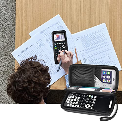 Case Compatible with Texas Instruments TI-84 Plus CE/TI-84 Plus/TI-83 Plus/TI-30XS / TI-36Pro Graphing Calculator, Scientific Calculators Box for Ruler, Rubber, Pencil and Other- Black (Case Only)