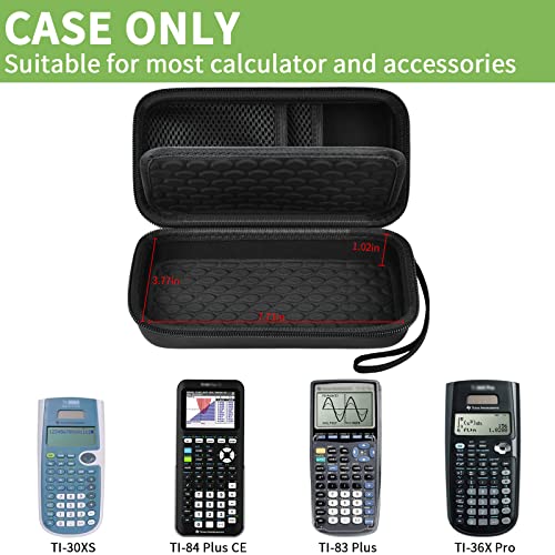 Case Compatible with Texas Instruments TI-84 Plus CE/TI-84 Plus/TI-83 Plus/TI-30XS / TI-36Pro Graphing Calculator, Scientific Calculators Box for Ruler, Rubber, Pencil and Other- Black (Case Only)