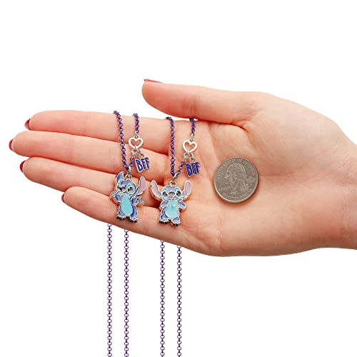 Disney Girls Stitch BFF Necklace Set - Best Friends Necklaces w/BFF & Stitch Charm - BFF Necklaces - Officially Licensed