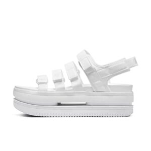 nike women's icon classic sandal na white/pure platinum-white (dh0224 100) - 10