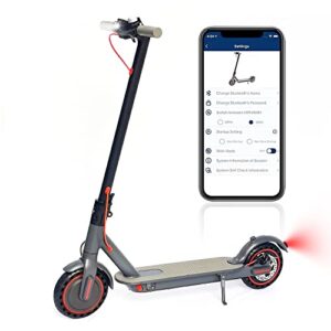 electric scooter adults 18.5 mph, 350w electric scooter with 17-22 miles range, 8.5" solid tires, dual brake system & 15° climbing ability, folding commuter scooter for adults