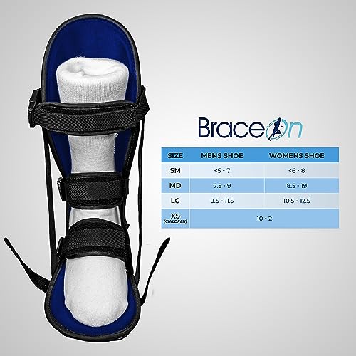 BraceOn Adjustable Night Splint - Plantar Fasciitis, Achilles Tendon, Heel Spur, and Foot Pain Relief Stretching Boot for Men and Women, Gray, Large