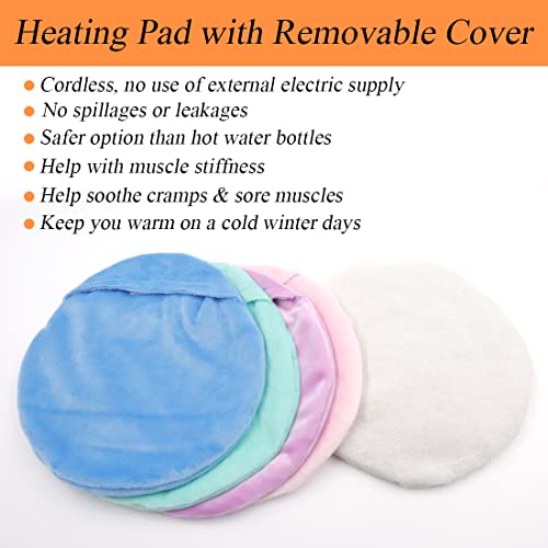 Heating Pads Microwaveable, Heat Pack Microwave Natural Moist Therapeutic Heat Bag Hot Cold Therapy, Wheat, Flaxseed (Round-Pink)