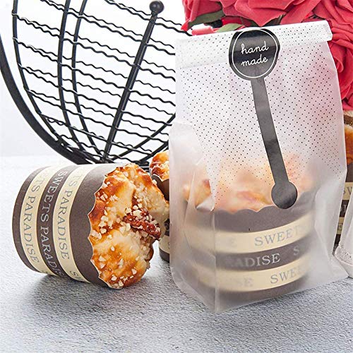 Over The Sink Dish Drying Rack Roll Up Stainless Steel Holder Cookie Bags for Packaging and Gift Giving Treat Bags for Bakery and Cookies Wrapper with Sticker and Ribbon