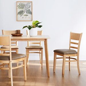 livinia 5-piece dining table set, canberra 47.2" table (natural-oak) cabin chair (natural) set for four
