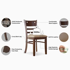 Livinia 3-Piece Dining Table Set, Canberra 28.3" Table (Walnut) Cabin Chair (Walnut) Set for Two