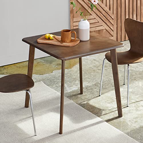 Livinia 3-Piece Dining Table Set, Canberra 28.3" Table (Walnut) Cabin Chair (Walnut) Set for Two