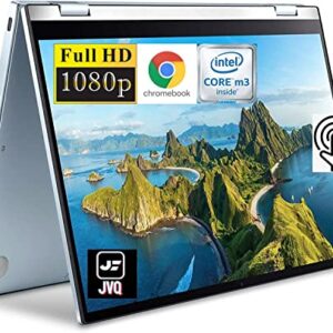 ASUS Newest Flip 2-in-1 14" FHD Touchscreen Chromebook Laptop, Intel Core m3-8100Y(up to 3.4 GHz), 320GB Space(64GB eMMC+256GB Card), 8GB RAM, Webcam, WiFi, Chrome OS, Silver+JVQ MP