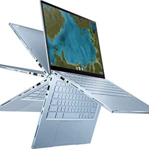 ASUS Newest Flip 2-in-1 14" FHD Touchscreen Chromebook Laptop, Intel Core m3-8100Y(up to 3.4 GHz), 320GB Space(64GB eMMC+256GB Card), 8GB RAM, Webcam, WiFi, Chrome OS, Silver+JVQ MP