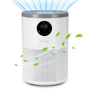 blitzhome air purifiers for home, true h13 hepa filter, air cleaner filter, hands-free voice command,pet hair，cleans spaces up to 1200 ft, 360°air intake to remove 99.9% of pet allergies,dust,dander