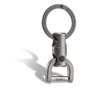 keyunity km13 swivel keychain with d ring key shackle, titanium rotatable key organizer