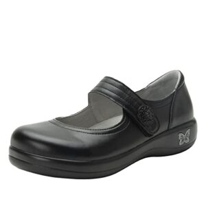 alegria kourtney mary jane women's comfort shoes upgrade black vegan leather 8-8.5 m us
