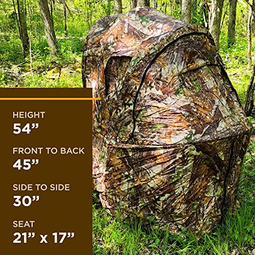 AYIN Hunting Chair Blind See Through with Carrying Bag, 1 Person Pop Up Ground Chair Blinds 270 Degree, Portable Durable Hunting Chair Tent for Deer & Turkey Hunting (Camouflage)