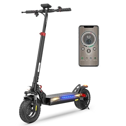 iScooter iX3 Electric Scooter Adults, 10" Off Road Pneumatic Tubeless Tires, 800W Motor E-Scooter Up to 25 Miles Range, 25MPH Top Speed, Adjustable Handlebar Height, Foldable Scooter with APP