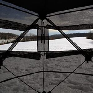 Ameristep FieldView 3 Durable One-Way View See-Through Mesh Hub Style Hunting Ground Blind | 3 Hunters Concealment | Mossy Oak DNA Camo