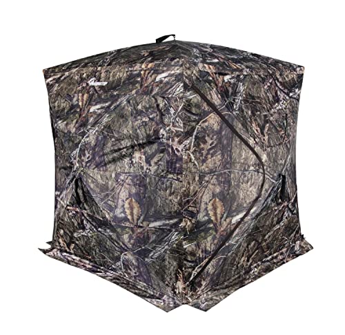 Ameristep FieldView 3 Durable One-Way View See-Through Mesh Hub Style Hunting Ground Blind | 3 Hunters Concealment | Mossy Oak DNA Camo