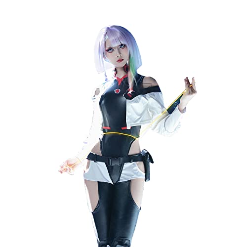 SHIKI Anime Women Edgerunner Lucy Cosplay Costume Deluxe Punk Jacket Jumpsuit Halloween Outfit for Men(S-Lucy)