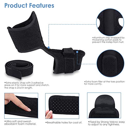 Plantar Fasciitis Night Splint,Foot Drop Orthotic Brace, Adjustable Plantar Fasciitis Dorsal Night and Day Splint with Spiky Massage Ball