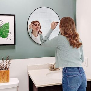 Fabuday Black Round Mirror for Wall 24 inch - Circle Mirror for Bathroom, Entryway, Living Room, Hallway, Vanity Decor, Big Matte Metal Frame Mirror