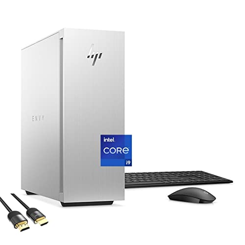 HP Envy 3070 VR Ready Gaming Desktop, 12th Gen Intel 16-Core i9-12900, GeForce RTX 3070, 64GB RAM, 2TB SSD+2TB HDD, USB-C, RJ45, HDMI, DP, Peripheral, SPS HDMI 2.1 Cable, Win 11