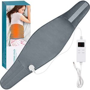heating pad toberto xl electric heating pad for back pain and cramps relief,4 timer settings,11”x 48”large heating pad with auto off and 6 heat setting for period cramps,neck and shoulders