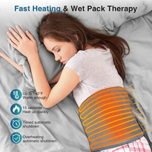 Heating Pad Toberto XL Electric Heating Pad for Back Pain and Cramps Relief,4 Timer Settings,11”x 48”Large Heating Pad with Auto Off and 6 Heat Setting for Period Cramps,Neck and Shoulders