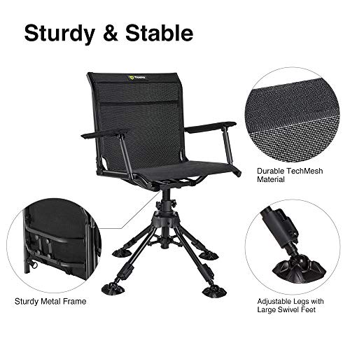 TIDEWE Hunting Blind See Through(Camo) & 4 Legs Hunting Chair