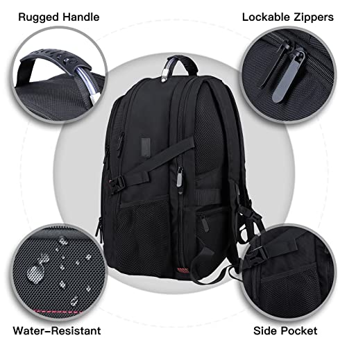 Extra Large Backpack, Travel Backpack, Laptop Backpack for Men Women, Big Backpack, 50L Water Resistant Airline Approved Business Work Computer Heavy Duty Bag with USB Port, Fits 17 Inch Laptops