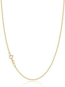 jewlpire 18k over gold chain necklace for women girls, 1.2mm cable chain gold chain sturdy & shiny women's chain necklaces, 24 inches