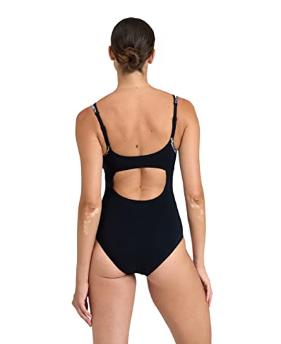 Arena Women's Standard Bodylift Francy Strap Back B-Cup Swimsuit, Black-White Multi, 40