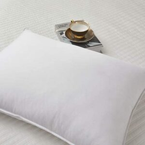 Serta 233 Thread Count White Feather Goose Down Pillow 100% Cotton King Size 2 Pack Pillow for Back Sleeper