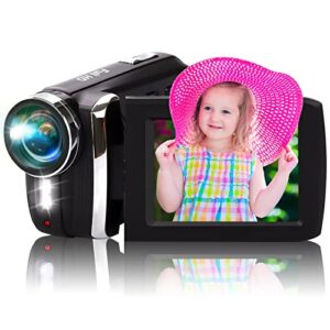 video camera camcorder, digital video camera for kids, 1080p 36mp vlogging camera for youtube, 2.8 inch flip screen recording camera, up to 128g sd card(not included)