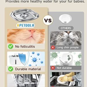 Cat Water Fountain, APETDOLA Cat Fountain Automatic with Stainless Steel Tray, 2L/67oz Ultra-Quiet Pet Water Fountain for Cats Inside, Cat Fountain Water Bowl, for Cats, Dogs, Multiple Pets