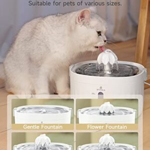 Cat Water Fountain, APETDOLA Cat Fountain Automatic with Stainless Steel Tray, 2L/67oz Ultra-Quiet Pet Water Fountain for Cats Inside, Cat Fountain Water Bowl, for Cats, Dogs, Multiple Pets