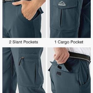 Rdruko Men's Lightweight Work Pants Waterproof Quick Dry Stertch Outdoor Hiking Cargo Pants (Cold Gray,US 36)