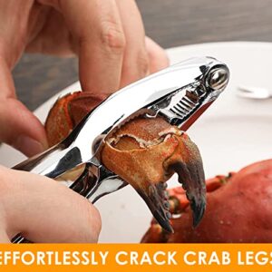 10Pcs Seafood Tools Set Crab Leg Crackers and Tools Set with 2 Crab Leg Crackers and 2 Stainless Steel Crab Forks Nut Cracker Lobster Leg Opener Set for Kitchen Seafood Party Restaurant