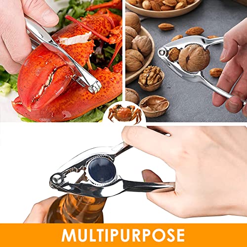 10Pcs Seafood Tools Set Crab Leg Crackers and Tools Set with 2 Crab Leg Crackers and 2 Stainless Steel Crab Forks Nut Cracker Lobster Leg Opener Set for Kitchen Seafood Party Restaurant