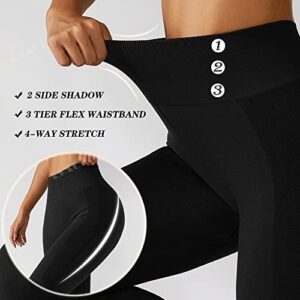 ASAGI Scrunch Butt Lifting Workout Leggings for Women High Waist Yoga Pants Amplify Gym Seamless Booty Tights(1#-Black,Small)