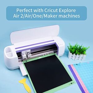 HTVRONT 6 Pack Cutting Mat 12x12 for Cricut Explore Air 2/Air/One(StandardGrip, LightGrip, StrongGrip, FabricGrip), Variety Adhesive Sticky Cutting Mats Accessories for Cricut