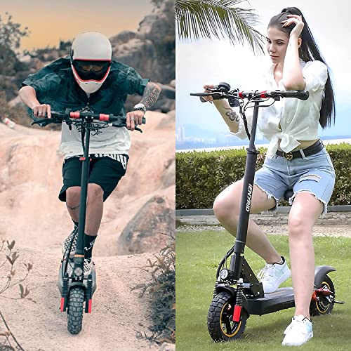 iENYRID Electric Scooter for Adults with Seat, 600w Motor(800w Peak Power), 28mph Top Speed, 31miles of Range, 10'' Off Road Tire, Dual Suspension & Dual Brake System, Commuter E Scooter