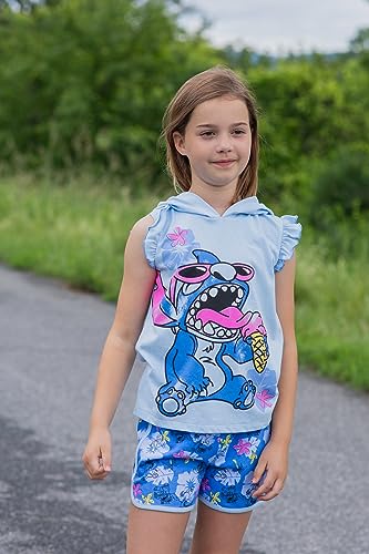 Disney Lilo & Stitch Little Girls Cosplay Tank Top Dolphin Active and French Terry Shorts 7-8