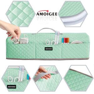 AMOIGEE Padded Dust Cover Compatible with Cricut Maker, Cricut Maker 3, Explore Air 2, Cricut Explore 3 Machine, with Pockets for Cricut Accessories, Mint