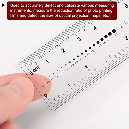 HARFINGTON 2pcs Film Flexible Ruler 4 Inch 0.5mm Scale PET Plastic Folding Straight Ruler Calibration Soft Ruler Measuring Tool for Factory, Transparent