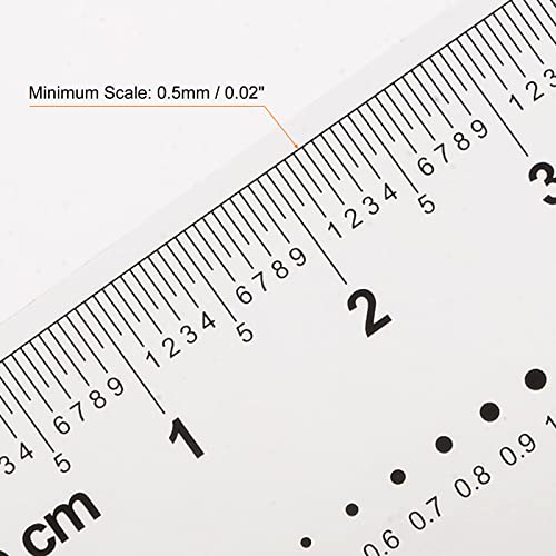 HARFINGTON 2pcs Film Flexible Ruler 4 Inch 0.5mm Scale PET Plastic Folding Straight Ruler Calibration Soft Ruler Measuring Tool for Factory, Transparent